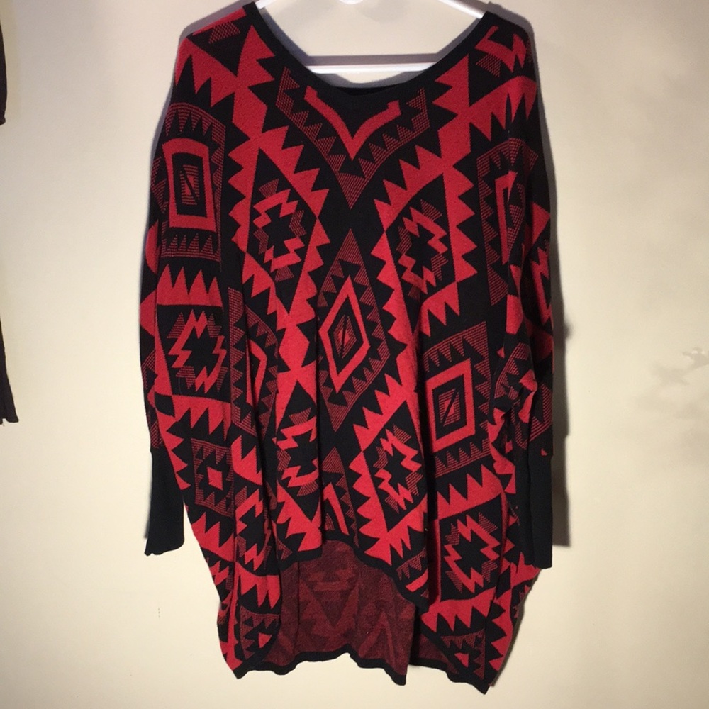 Oversized Print Sweater